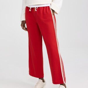 DONNI. The Eco-Terry Stripe Crop Pant - Bell Pepper